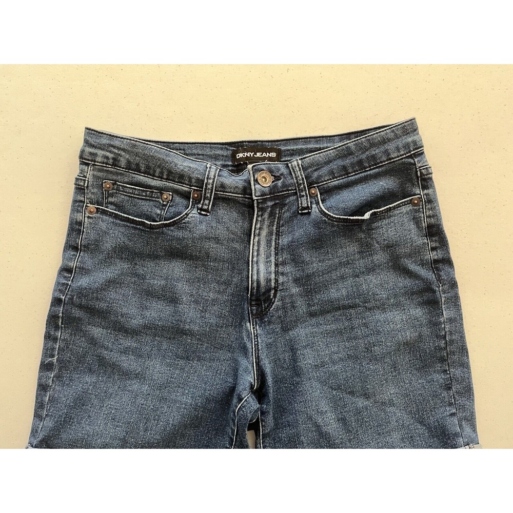 DKNY Denim Shorts Rolled Hem Women's Size 4 - Picture 2 of 5